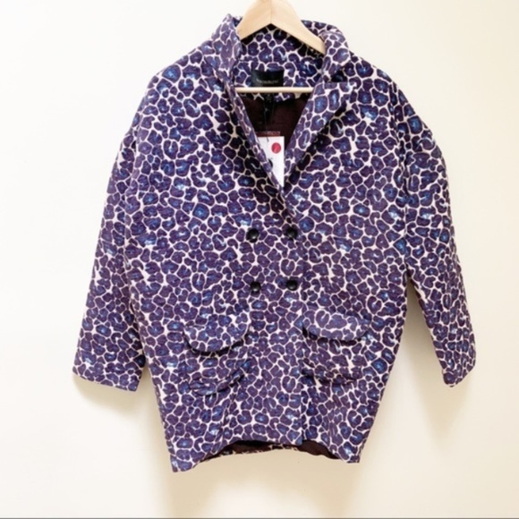 Dance & Marvel Jackets & Blazers - NWT Dance & Marvel purple Leopard print coat M